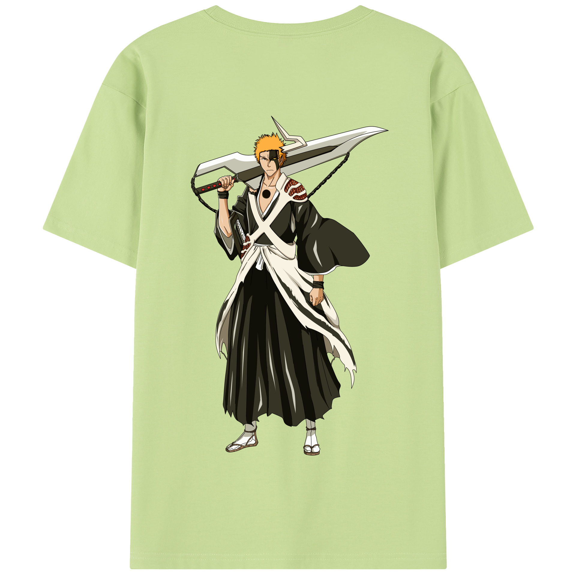 （画像用） ブリーチ 黒崎一護（くろさき いちご）BLEACH Kurosaki Ichigo 綿100％半袖Tシャツ（背面プリント）